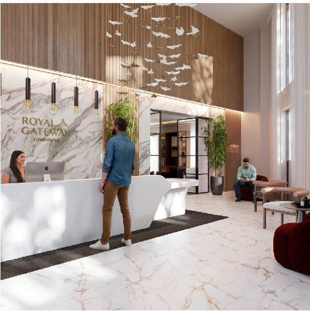 Royal Gateway residents’ lobby and concierge desk